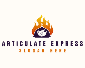 Flame Roast Chicken logo design