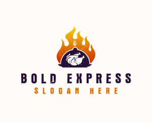 Flame Roast Chicken logo design