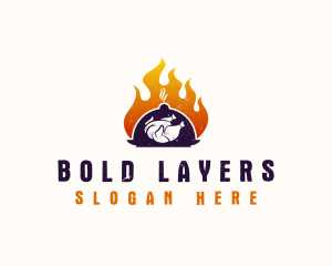 Flame Roast Chicken logo design