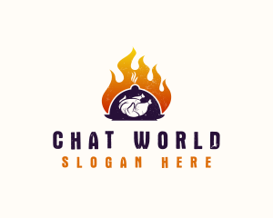 Flame Roast Chicken logo design