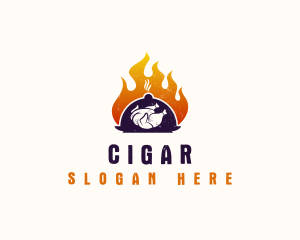 Flame Roast Chicken logo design