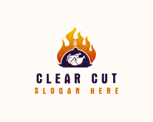 Flame Roast Chicken logo design