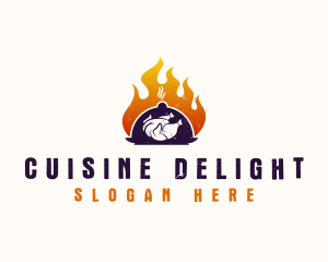 Flame Roast Chicken logo design