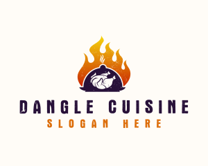 Flame Roast Chicken logo design