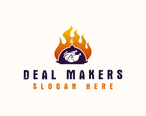 Flame Roast Chicken logo design