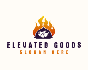 Flame Roast Chicken logo design