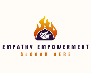 Flame Roast Chicken logo design