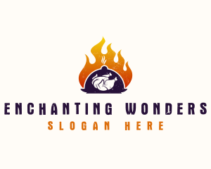 Flame Roast Chicken logo design