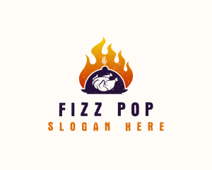 Flame Roast Chicken logo design