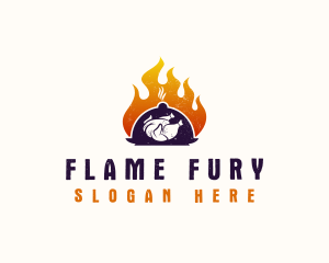 Flame Roast Chicken logo design