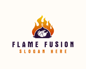Flame Roast Chicken logo design