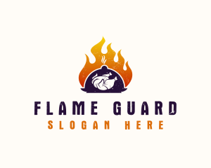 Flame Roast Chicken logo design