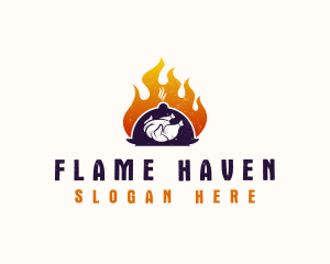 Flame Roast Chicken logo design