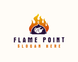 Flame Roast Chicken logo design