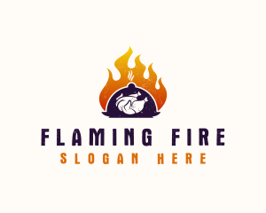 Flame Roast Chicken logo design