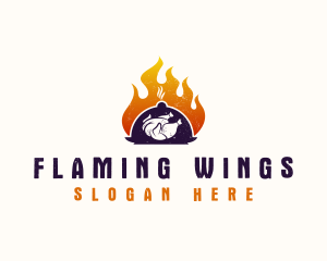 Flame Roast Chicken logo design