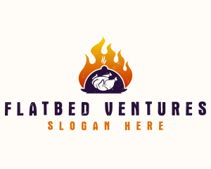 Flame Roast Chicken logo design