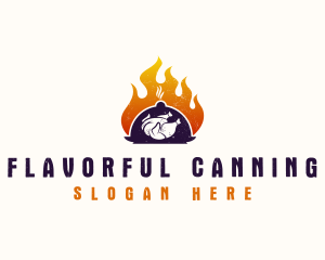 Flame Roast Chicken logo design