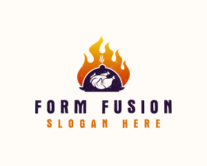 Flame Roast Chicken logo design