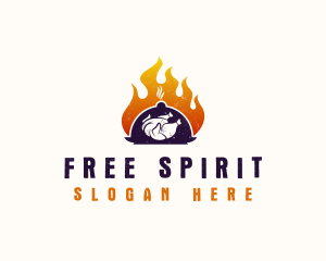 Flame Roast Chicken logo design