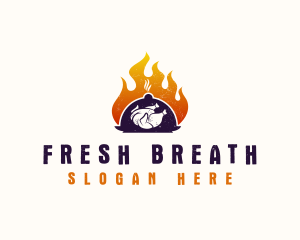 Flame Roast Chicken logo design