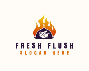 Flame Roast Chicken logo design