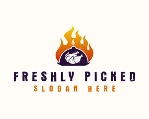 Flame Roast Chicken logo design