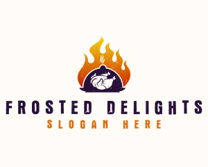 Flame Roast Chicken logo design