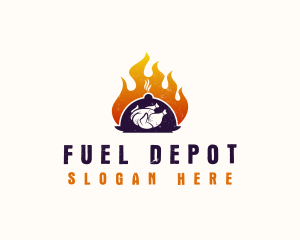 Flame Roast Chicken logo design