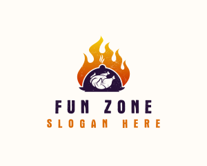 Flame Roast Chicken logo design