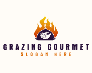 Flame Roast Chicken logo design