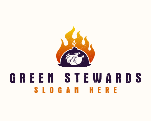 Flame Roast Chicken logo design