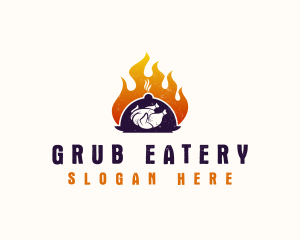 Flame Roast Chicken logo design