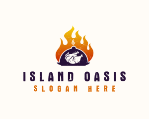 Flame Roast Chicken logo design