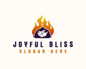 Flame Roast Chicken logo design