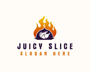 Flame Roast Chicken logo design