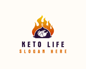 Flame Roast Chicken logo design