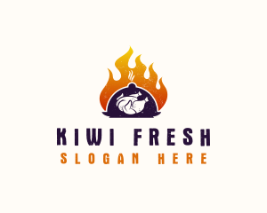 Flame Roast Chicken logo design