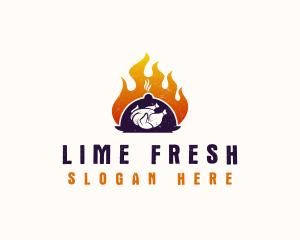 Flame Roast Chicken logo design