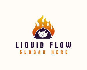 Flame Roast Chicken logo design