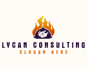 Flame Roast Chicken logo design