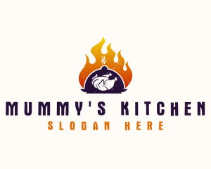 Flame Roast Chicken logo design