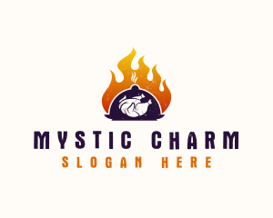 Flame Roast Chicken logo design