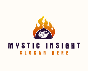 Flame Roast Chicken logo design