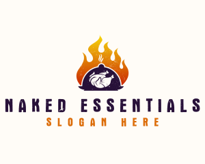 Flame Roast Chicken logo design