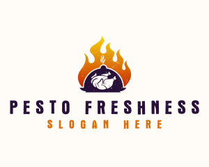 Flame Roast Chicken logo design