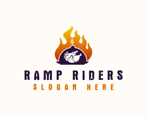 Flame Roast Chicken logo design