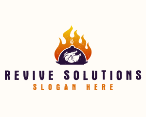 Flame Roast Chicken logo design