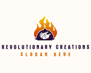 Flame Roast Chicken logo design