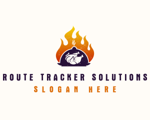 Flame Roast Chicken logo design